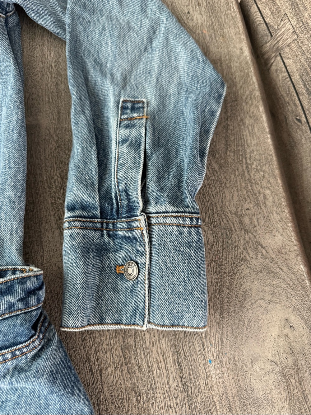 Light Blue Denim Mini Dress with Button-Front and Pocket - will fit a small - Picture 5 of 6